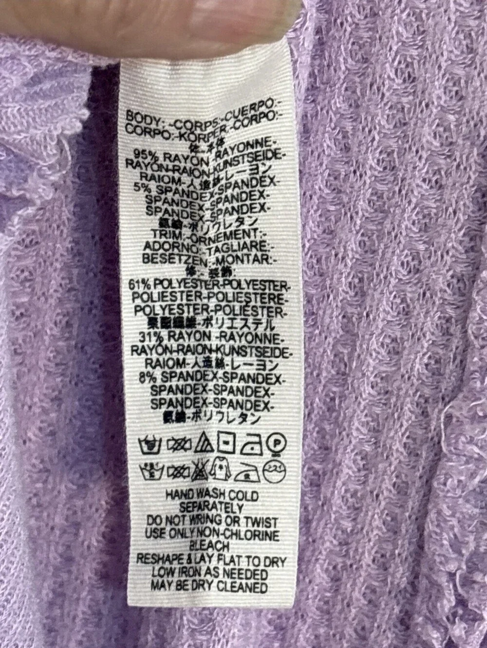 We The Free Free People Catalina Thermal Top Mauve Pink Waffle Knit S NWOT